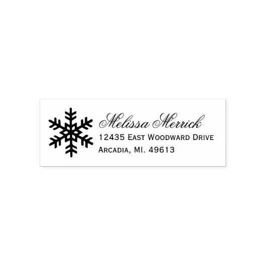 Holiday Snowflake Rücksendeadresse Gummi Briefmark Permastempel (Design)