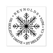 Holiday Snowflake Runde Rücksendeadresse Permastempel (Design)