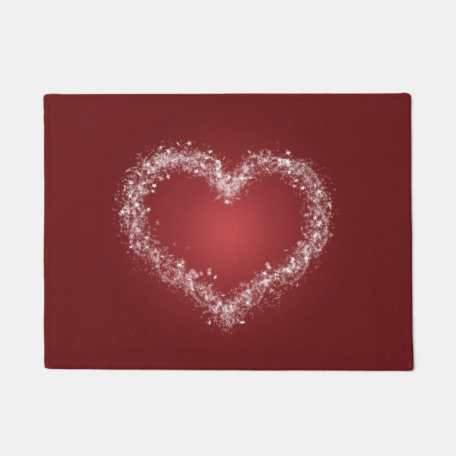 Holiday Snowflake Stars Herzdesign Weihnachten Fußmatte (Vorderseite)