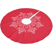 Holiday Snowflake Tree Skirt Polyester Weihnachtsbaumdecke (Schrägansicht)