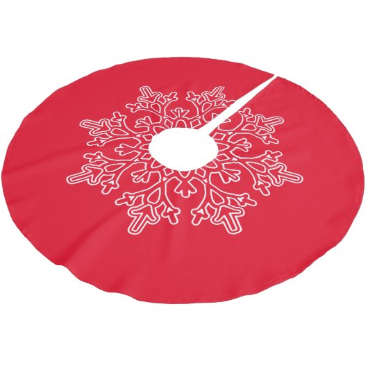 Holiday Snowflake Tree Skirt Polyester Weihnachtsbaumdecke (Schrägansicht)