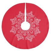 Holiday Snowflake Tree Skirt Polyester Weihnachtsbaumdecke (Vorderseite)