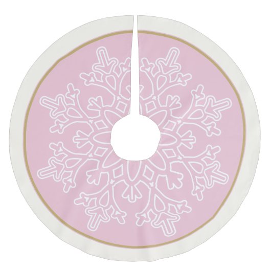 Holiday Snowflake Tree Skirt Polyester Weihnachtsbaumdecke (Vorderseite)