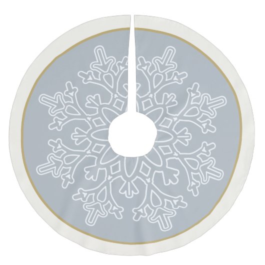 Holiday Snowflake Tree Skirt Polyester Weihnachtsbaumdecke (Vorderseite)