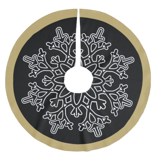 Holiday Snowflake Tree Skirt Polyester Weihnachtsbaumdecke (Vorderseite)