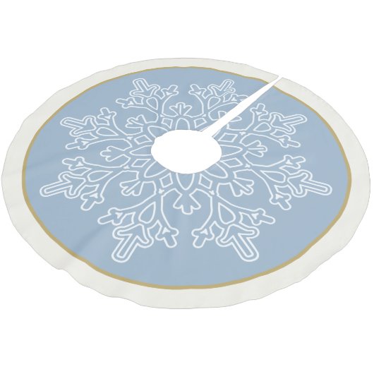 Holiday Snowflake Tree Skirt Polyester Weihnachtsbaumdecke (Schrägansicht)