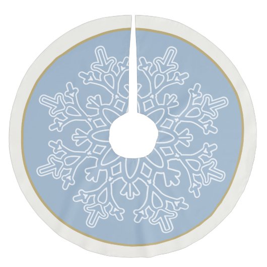Holiday Snowflake Tree Skirt Polyester Weihnachtsbaumdecke (Vorderseite)