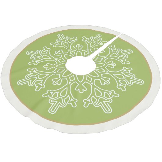 Holiday Snowflake Tree Skirt Polyester Weihnachtsbaumdecke (Schrägansicht)