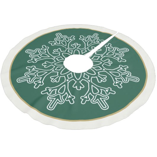 Holiday Snowflake Tree Skirt Polyester Weihnachtsbaumdecke (Schrägansicht)