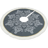 Holiday Snowflake Tree Skirt Polyester Weihnachtsbaumdecke (Schrägansicht)