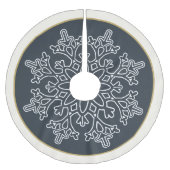 Holiday Snowflake Tree Skirt Polyester Weihnachtsbaumdecke (Vorderseite)