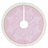 Holiday Snowflake Tree Skirt Polyester Weihnachtsbaumdecke (Vorderseite)