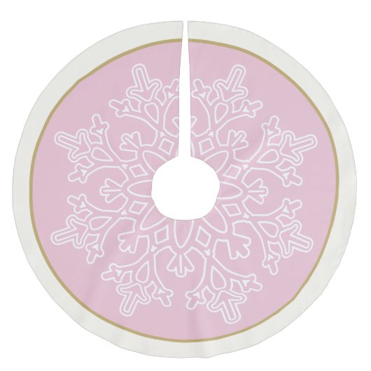 Holiday Snowflake Tree Skirt Polyester Weihnachtsbaumdecke (Vorderseite)