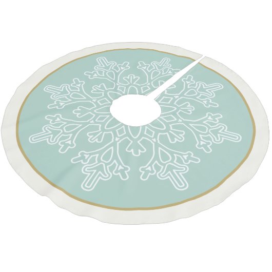 Holiday Snowflake Tree Skirt Polyester Weihnachtsbaumdecke (Schrägansicht)
