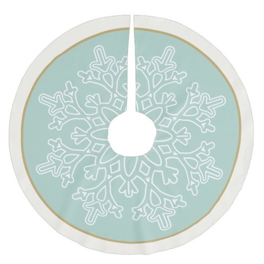 Holiday Snowflake Tree Skirt Polyester Weihnachtsbaumdecke (Vorderseite)