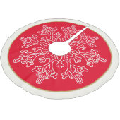Holiday Snowflake Tree Skirt Polyester Weihnachtsbaumdecke (Schrägansicht)