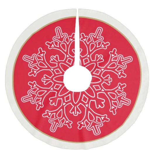 Holiday Snowflake Tree Skirt Polyester Weihnachtsbaumdecke (Vorderseite)