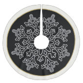 Holiday Snowflake Tree Skirt Polyester Weihnachtsbaumdecke (Vorderseite)