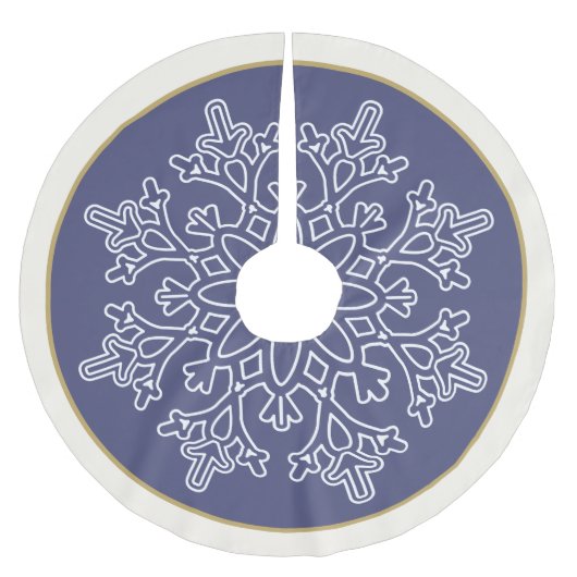 Holiday Snowflake Tree Skirt Polyester Weihnachtsbaumdecke (Vorderseite)