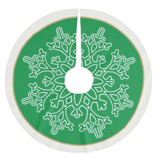 Holiday Snowflake Tree Skirt Polyester Weihnachtsbaumdecke (Vorderseite)
