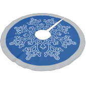 Holiday Snowflake Tree Skirt Polyester Weihnachtsbaumdecke (Schrägansicht)