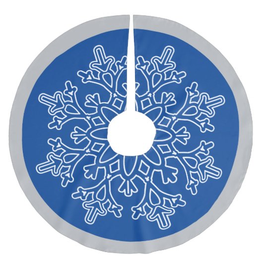 Holiday Snowflake Tree Skirt Polyester Weihnachtsbaumdecke (Vorderseite)