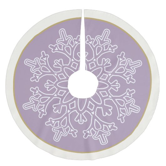 Holiday Snowflake Tree Skirt Polyester Weihnachtsbaumdecke (Vorderseite)