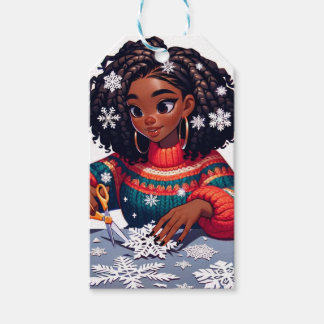 Holiday Snowflakes - Black People Christmas Design Geschenkanhänger