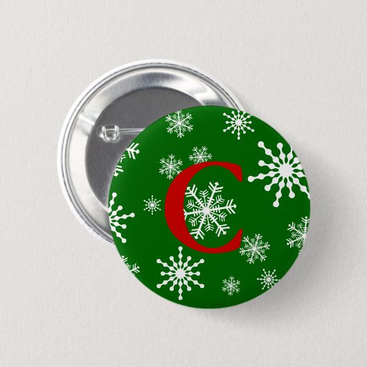 Holiday Snowflakes Button (Vorne & Hinten)