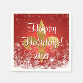 Holiday Snowflakes Fleur Serviette