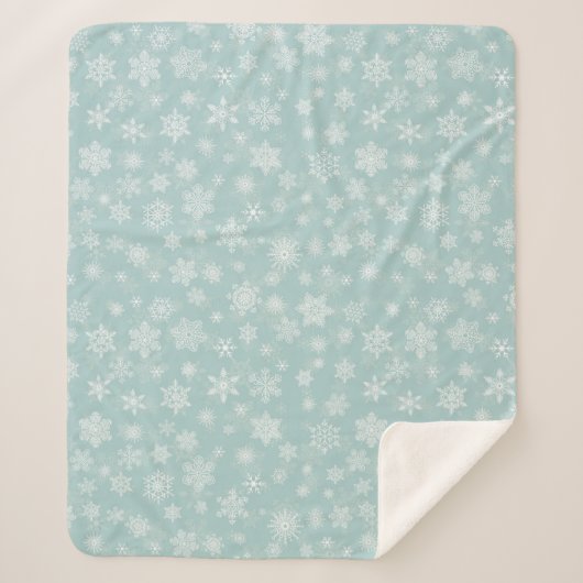 Holiday Snowflakes Frohe Weihnachten Sherpadecke (Vorderseite)