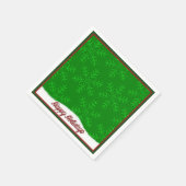 Holiday Snowflakes Green Christmas Napkins Serviette (Ecke)