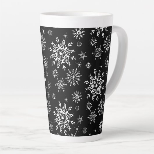 Holiday Snowflakes Latte Tasse (Rechte Ecke)