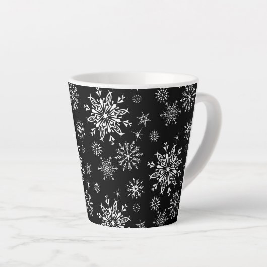 Holiday Snowflakes Latte Tasse (Rechte Ecke)