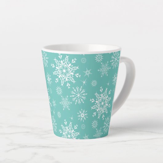 Holiday Snowflakes Latte Tasse (Rechte Ecke)