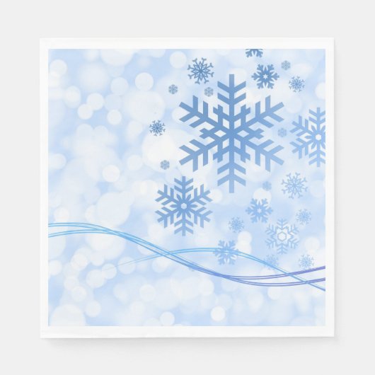 Holiday Snowflakes Paper Napkins Serviette (Vorderseite)