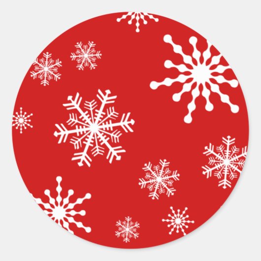 Holiday Snowflakes Runder Aufkleber (Vorderseite)