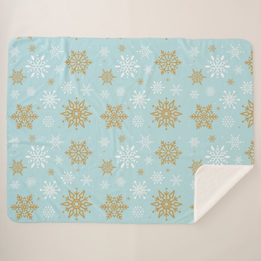 Holiday Snowflakes Sherpa Blanket Sherpadecke (Vorderseite (Horizontal))