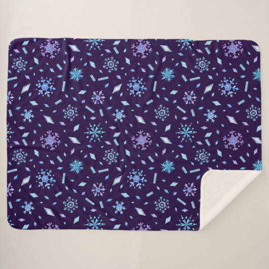 Holiday Snowflakes Sherpa Blanket Sherpadecke (Vorderseite (Horizontal))