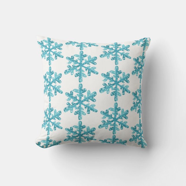 Holiday Snowflakes Throw Kissen (Vorderseite)