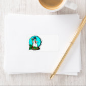 Holiday Snowglobe Maßgeschneiderte Weihnachtsmarke Adressaufkleber (Insitu)