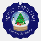 Holiday Snowglobe Ornament Karte (Vorderseite)