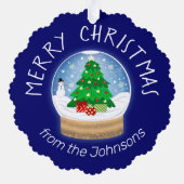 Holiday Snowglobe Ornament Karte (Rückseite)