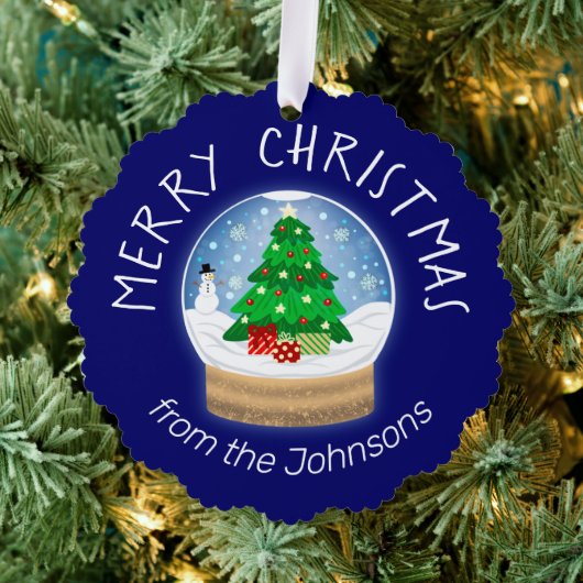 Holiday Snowglobe Ornament Karte (Insitu (Baum))