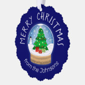 Holiday Snowglobe Ornament Karte (Links)