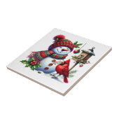 Holiday Snowman Ceramic Tile Fliese (Seite)