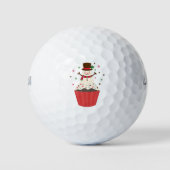 Holiday Snowman Cupcake Golfball (Vorderseite)