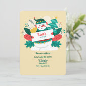 Holiday Snowman Einladung (Stehend Vorderseite)