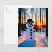 Holiday Snowman Feiertagspostkarte (Vorne/Hinten)