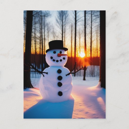Holiday Snowman Feiertagspostkarte (Vorderseite)